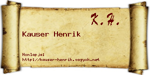 Kauser Henrik névjegykártya